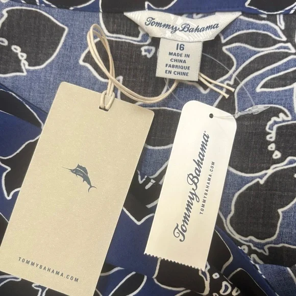 NWT Tommy Bahama Forte Floral Midi Skirt Size 16 Blue Black White Rayon - Picture 8 of 15